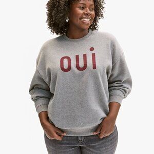 Oversized Oui Sweatshirt ~ Grey Melange